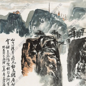 馮建吳國(guó)畫 峨眉山月 高清大圖下載