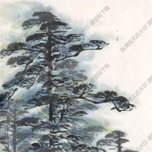 馮建吳國(guó)畫 峨山晨霧 高清大圖下載