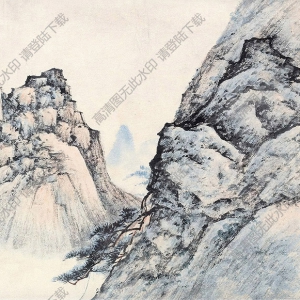 劉子久國(guó)畫 不朽青松掛壁間 高清大圖下載