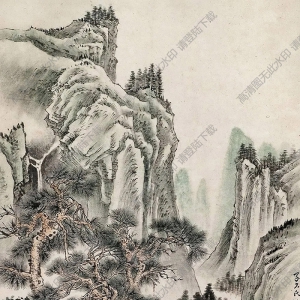 劉子久國(guó)畫 對(duì)弈圖 高清大圖下載