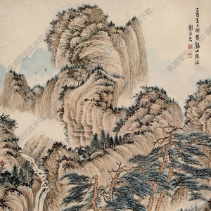 劉子久國(guó)畫 仿黃鶴山樵 高清大圖下載