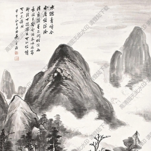 吳子深國(guó)畫 青嶂綠溪 高清大圖下載