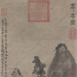 元 方從義《高高亭圖》國(guó)畫(huà)高清大圖下載