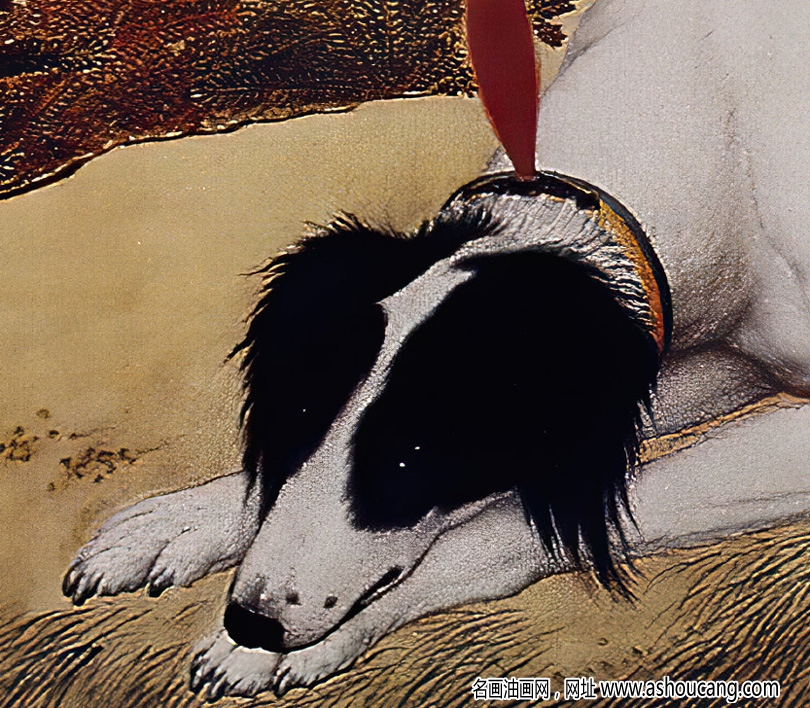 郎世寧 十駿犬圖10-驀空鵲 高清名畫(huà)下載