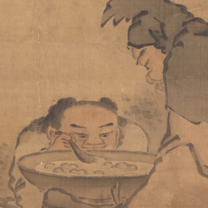 清代 團時根 松下煮羹圖 高清大圖下載