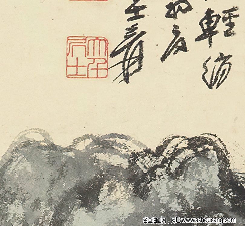 張大千國畫_春山匹練圖_芙蓉簇落碧云高_高清大圖下載