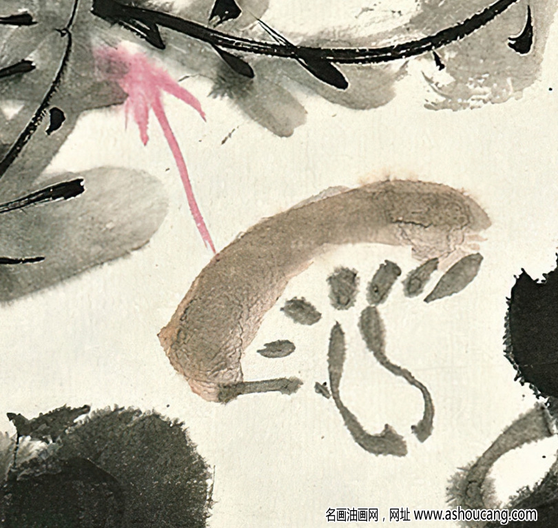 張大千國畫作品_清心素食圖_蘿菔生兒薺有孫_高清大圖下載