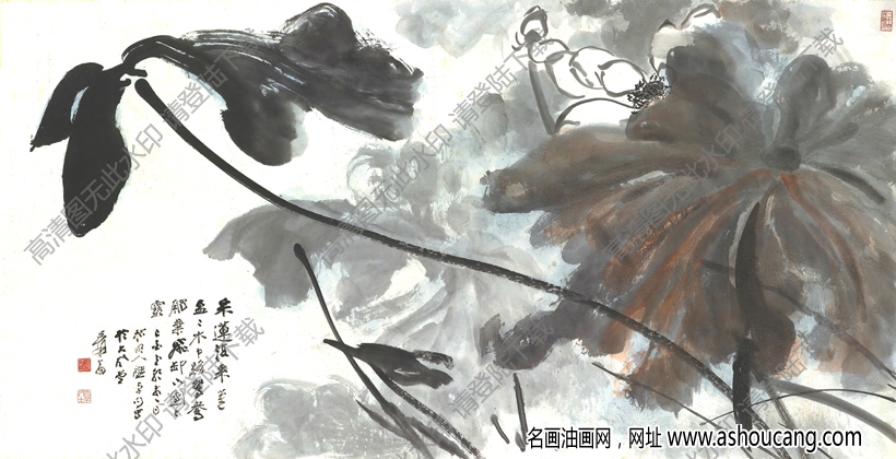 張大千國畫_荷花圖_采蓮復(fù)采蓮_高清作品下載