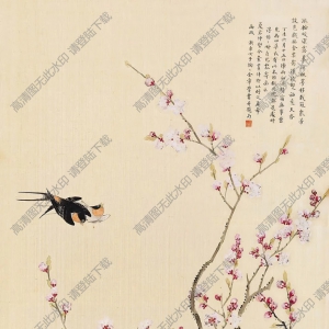 金陶陶作品_桃花喜鵲_高清大圖下載
