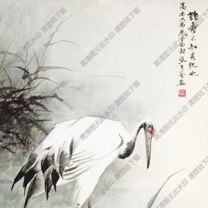 戈湘嵐國畫_鶴壽圖_高清大圖下載